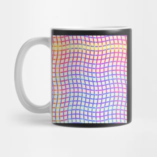 Wavy Plaid Rainbow on Pale Yellow Repeat 5748 Mug